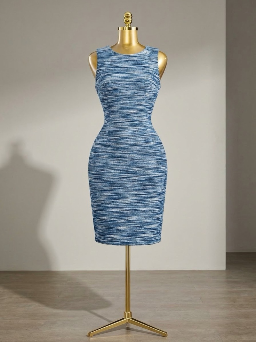 Calvin Klein Blue Space-Dye Sheath Dress